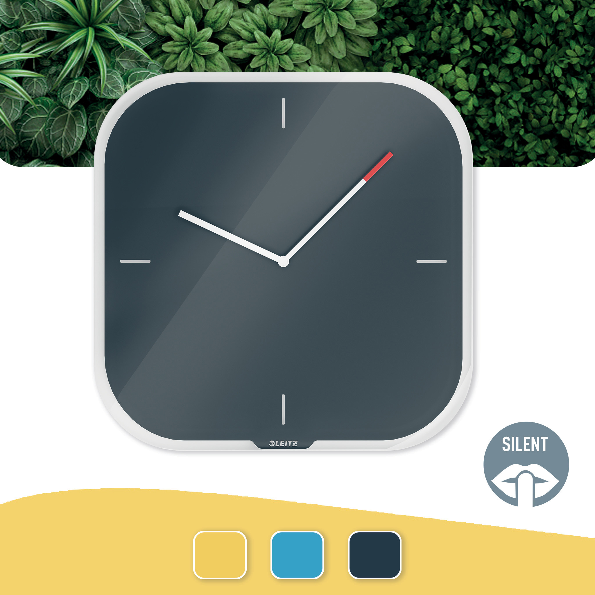 Часы настенные Cosy, квадратные, стекло, серый LEITZ - фото 7