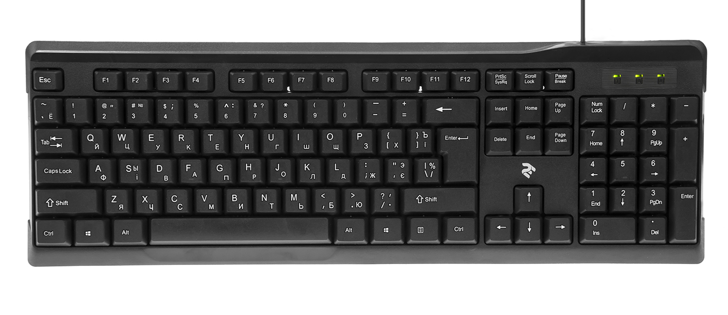 Клавіатура USB KS 104, чорн. 2E - фото 1