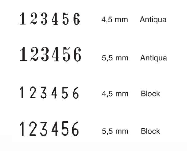 Нумератор автоматичний 6-розрядів 4,5мм., antigue, пластиковий корпус Reiner - фото 2