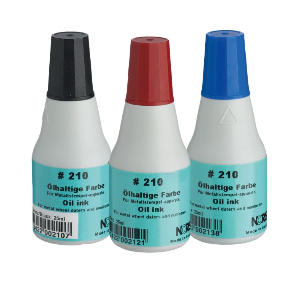 Штемпельная краска быстросохнущая на масляной основе 210 , 25мл., красн. Noris - фото 1