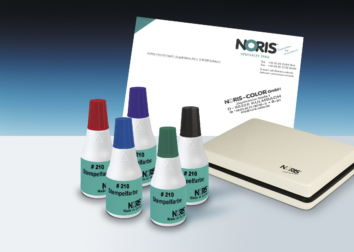 Штемпельная краска быстросохнущая на масляной основе 210 , 25мл., красн. Noris - фото 2