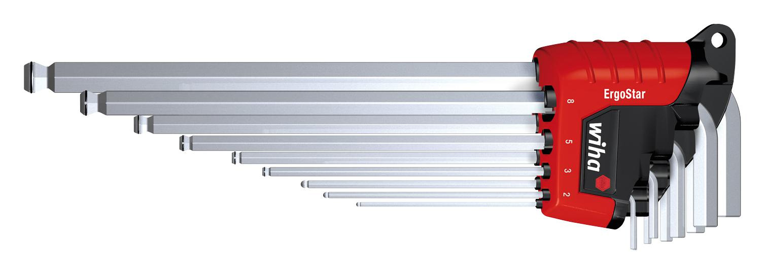 Набор шестигранных штифтовых ключей со сферичной головкой ErgoStar, 9 единиц Wiha - фото 5