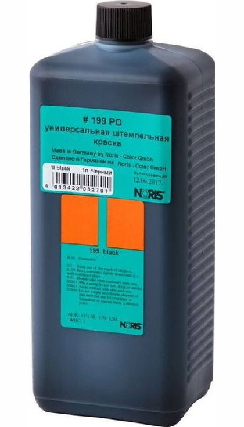Штемпельная краска универсальная на спиртовой основе 199, 1л., черн. Noris - фото 1