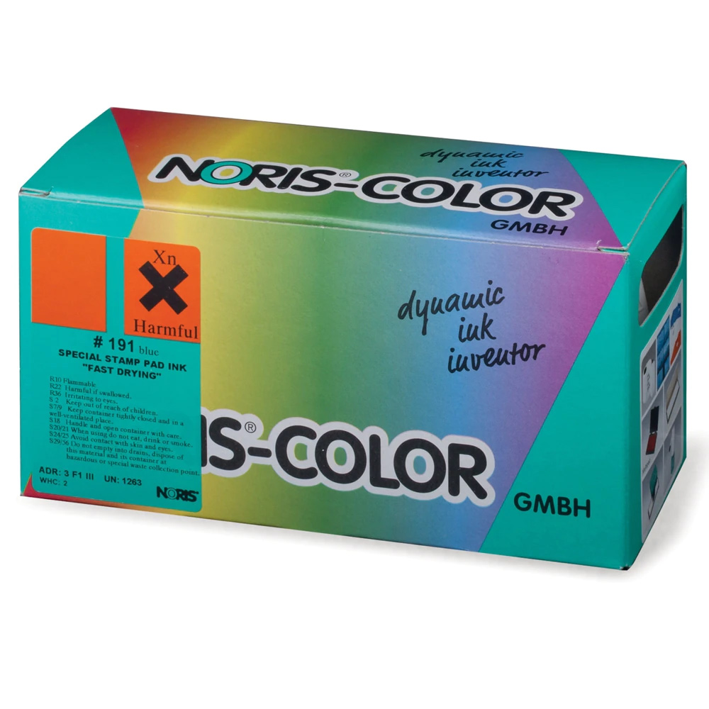 Штемпельная краска быстросохнущая универсальная на спиртовой основе 191, 25мл., син. Noris - фото 1