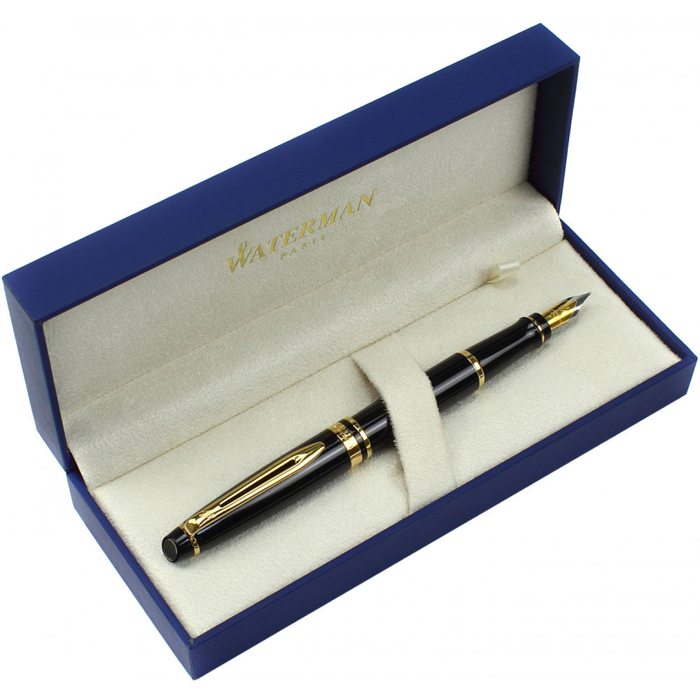 Ручка перова EXPERT Black FP, затиск - сталь, чорн. Waterman - фото 2