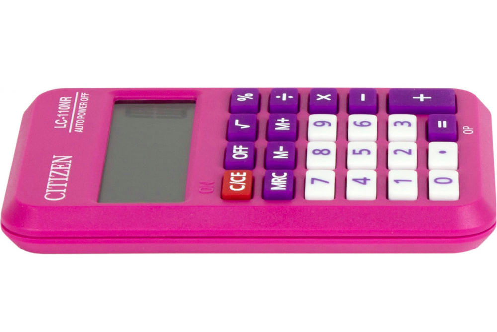 Калькулятор карманный LC110NR-PK 8 разрядов, 88х58х11мм., розов. Citizen - фото 1