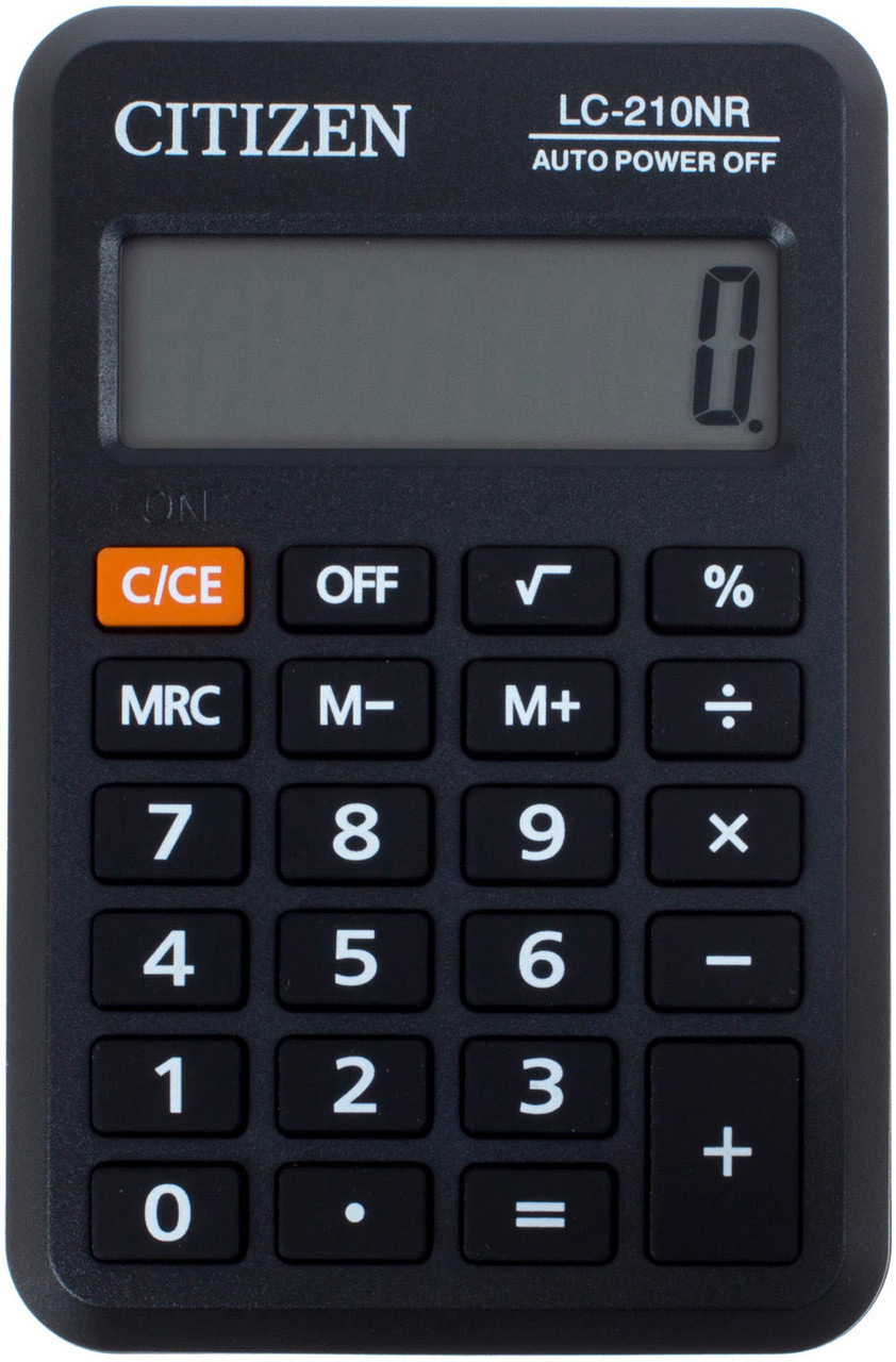Калькулятор карманный LC210NR, 8 разрядов, 98х62х10мм., черн. Citizen - фото 2