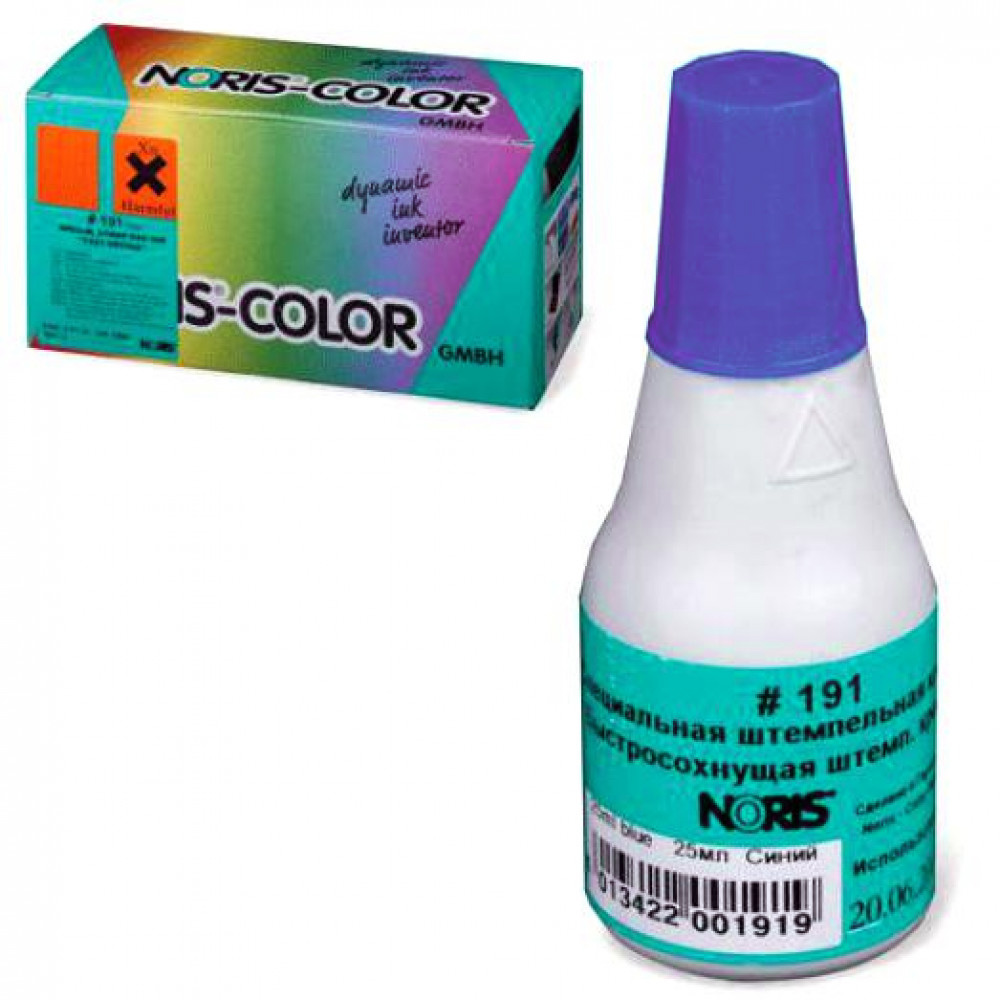 Штемпельная краска быстросохнущая универсальная на спиртовой основе 191, 25мл., фиолет. Noris - фото 1