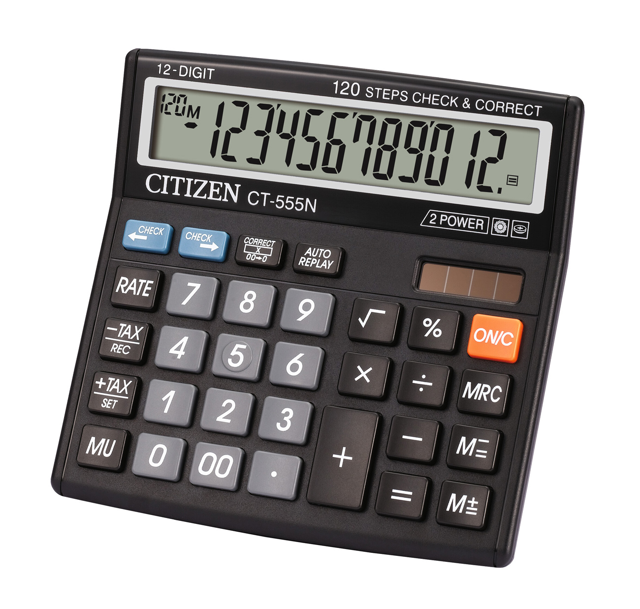 Калькулятор бухгалтерский CT-555N, 12 разрядов, 130х129х34мм., черн. Citizen - фото 3