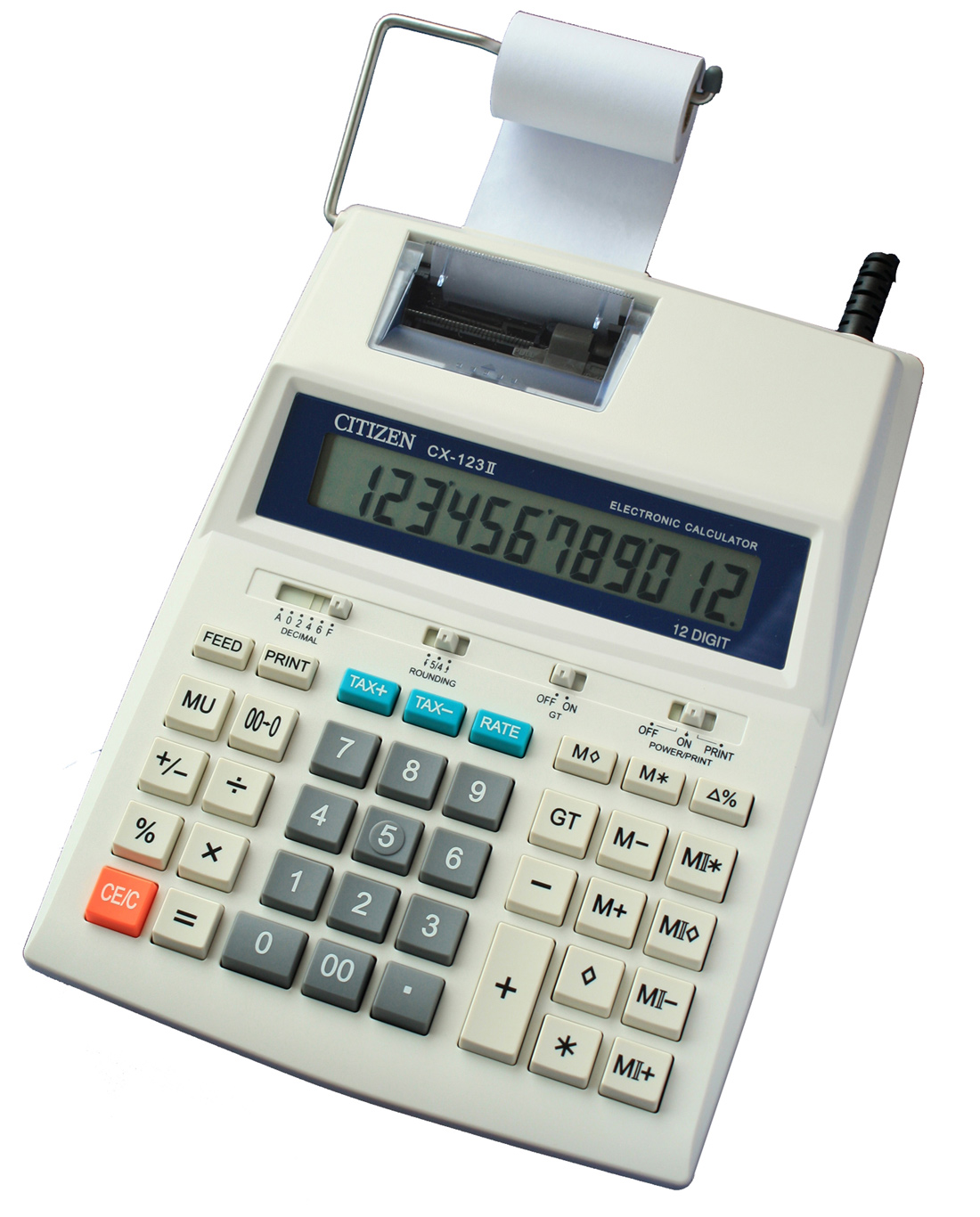 Калькулятор банковский CX-123 II 12 разрядов, 267х202х77мм., USB-порт, бел. Citizen - фото 1