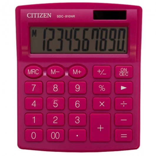 Калькулятор SDC-810NR, 10 розрядів, (124х102х25мм.), рожев. Citizen - фото 1