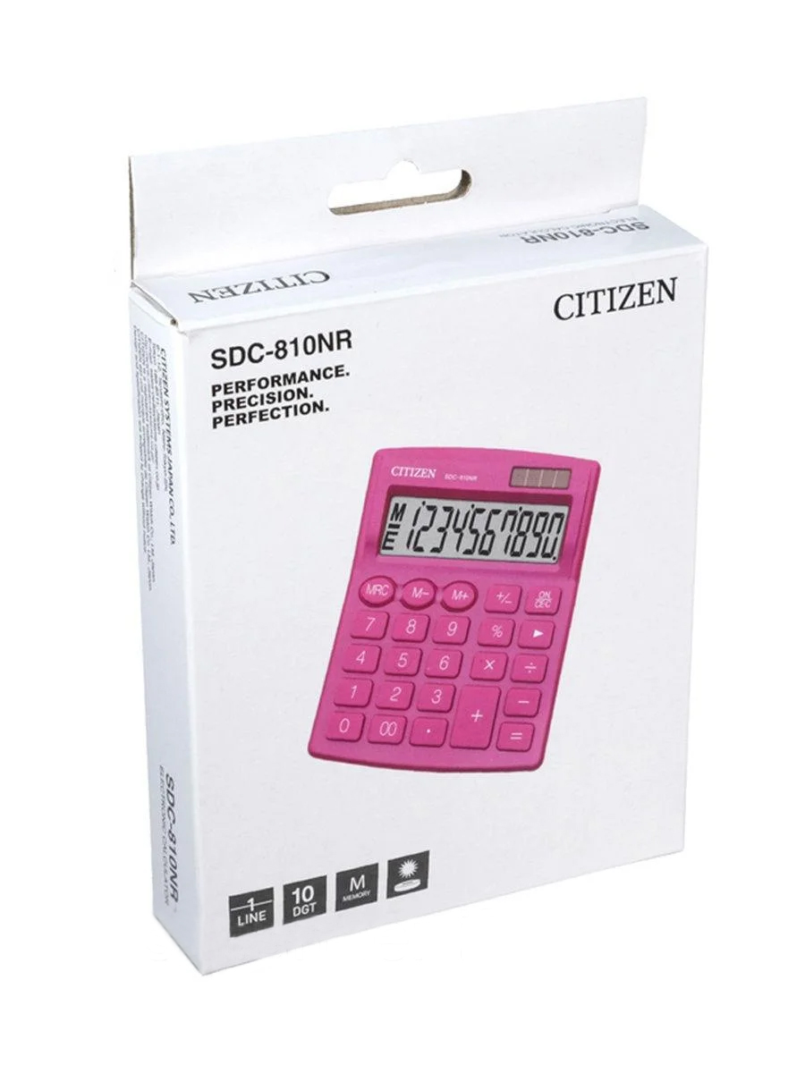 Калькулятор SDC-810NR, 10 розрядів, (124х102х25мм.), рожев. Citizen - фото 4