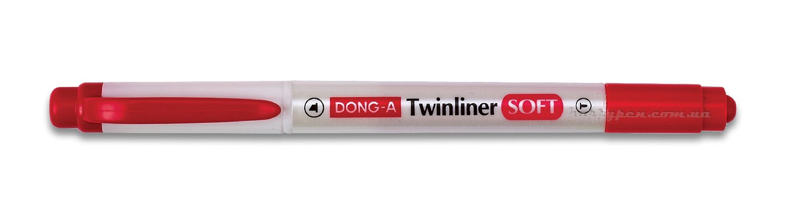 Маркер текстовый 0,9-4мм., двусторонний, пастельный, красн. Dong-A - фото 1