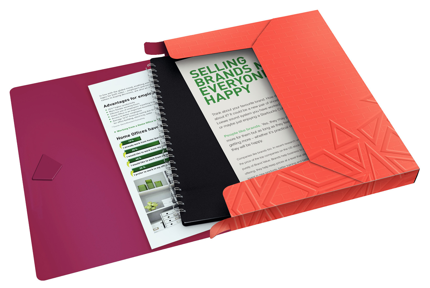 Папка на резинках UrbanChic А4, РР 30мм, 250л., пластик, красн. LEITZ - фото 1