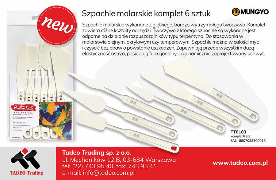 Набор мастехинов пластиковых для рисования, 6шт. разных форм Mungyo - фото 1