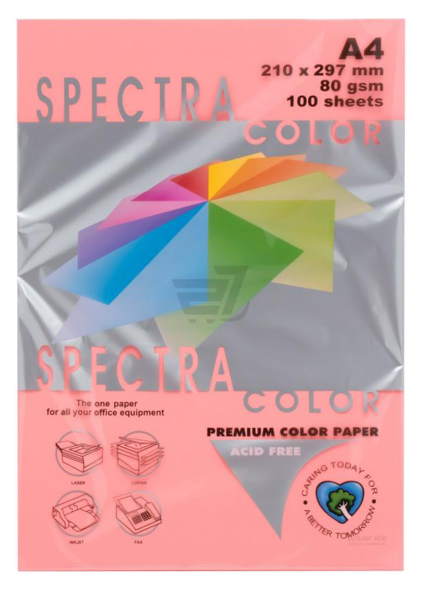Бумага цветная Color A4 пастель 80г./м2. Pink, 100листов, розов. Spectra Color - фото 3