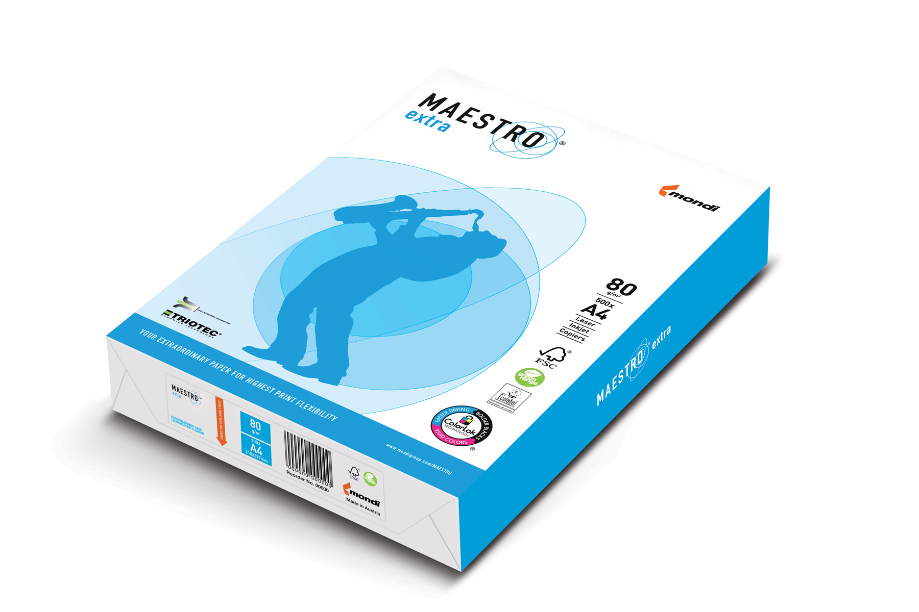 Папір А4 80г/м2 500арк., Maestro Extra Mondi - фото 1