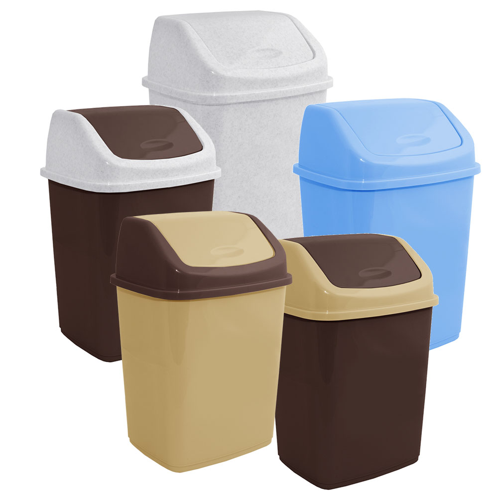 Відро для сміття з поворотною кришкою, 18л., пластик, асорті Алеана - фото 1