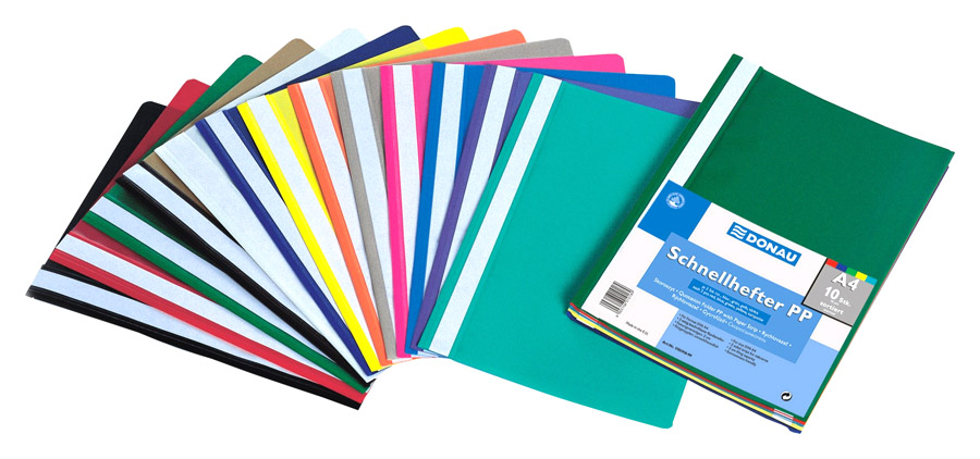 Скоросшиватель с прозрачным верхом, 10шт./уп., син. DONAU - фото 1