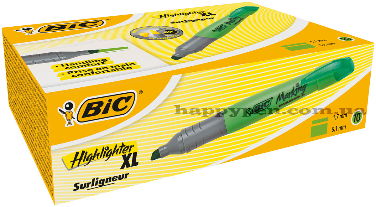 Маркер текстовий Brite liner XL, 1-4,6мм., зелен. Bic - фото 2