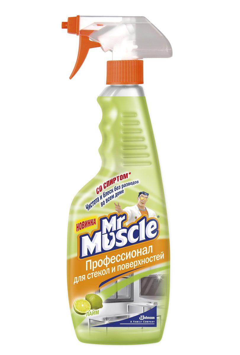 Жидкость для мытья стекол 500мл. Лайм, с распылителем, желт. MR. MUSCLE - фото 1