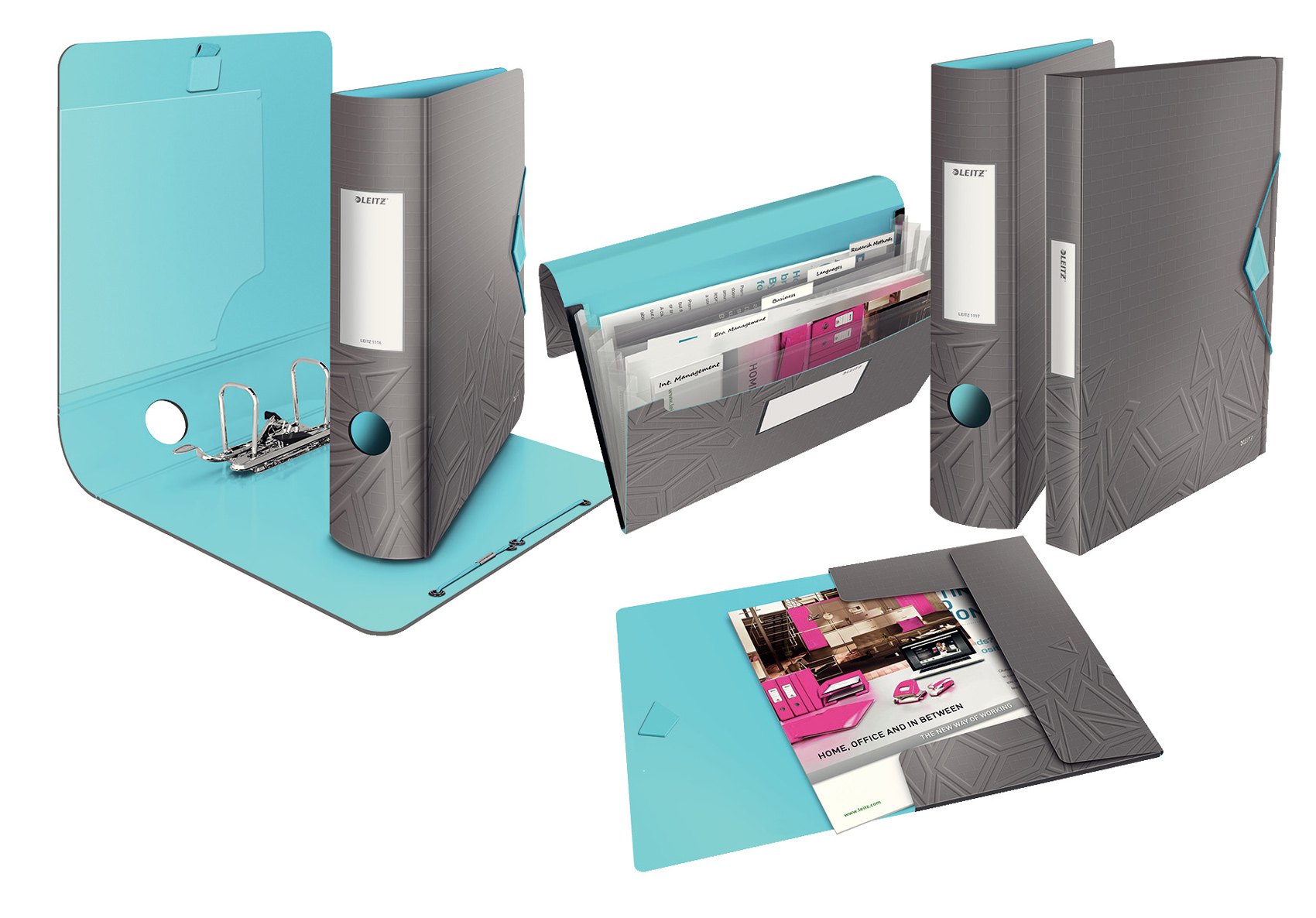 Папка на резинках UrbanChic А4, РР 30мм 250л., пластик, серый LEITZ - фото 1