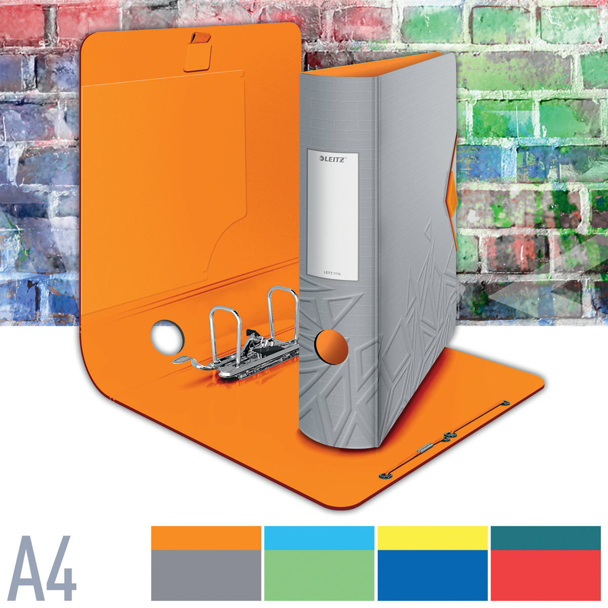 Регистратор 8.2см. А4 (PP) Active Urban Chic 180°, серый LEITZ - фото 2