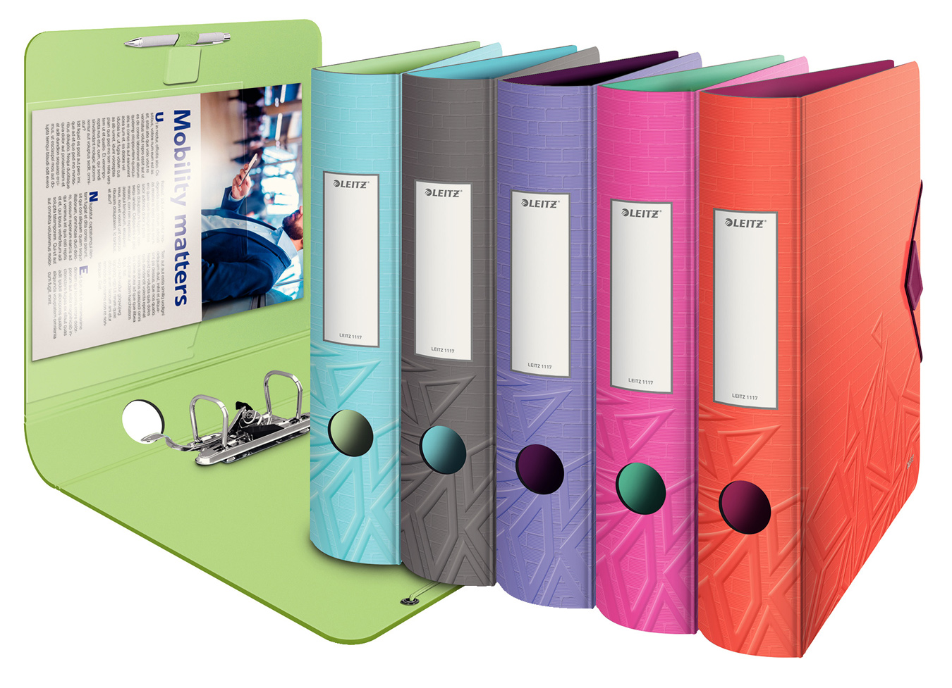 Регистратор 6.5см. А4 (PP) Active Urban Chic 180°, фиолет. LEITZ - фото 2