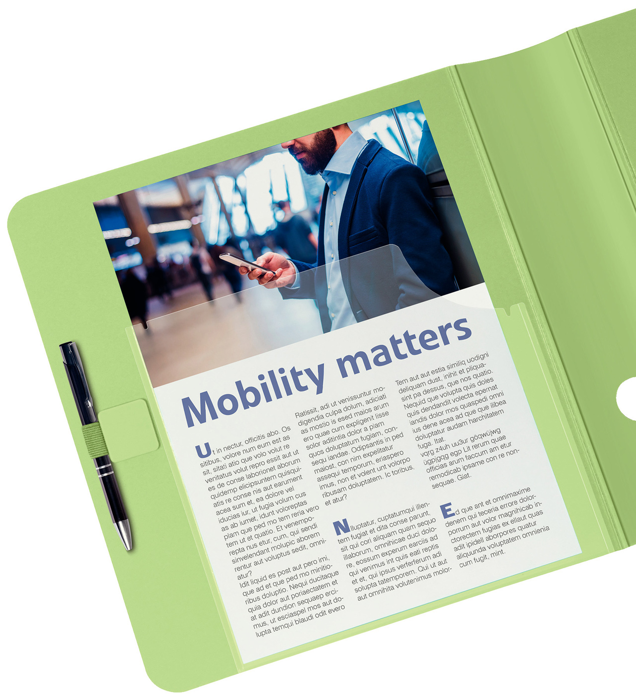 Регистратор 6.5см. А4 (PP) Active Urban Chic 180°, голуб. LEITZ - фото 2