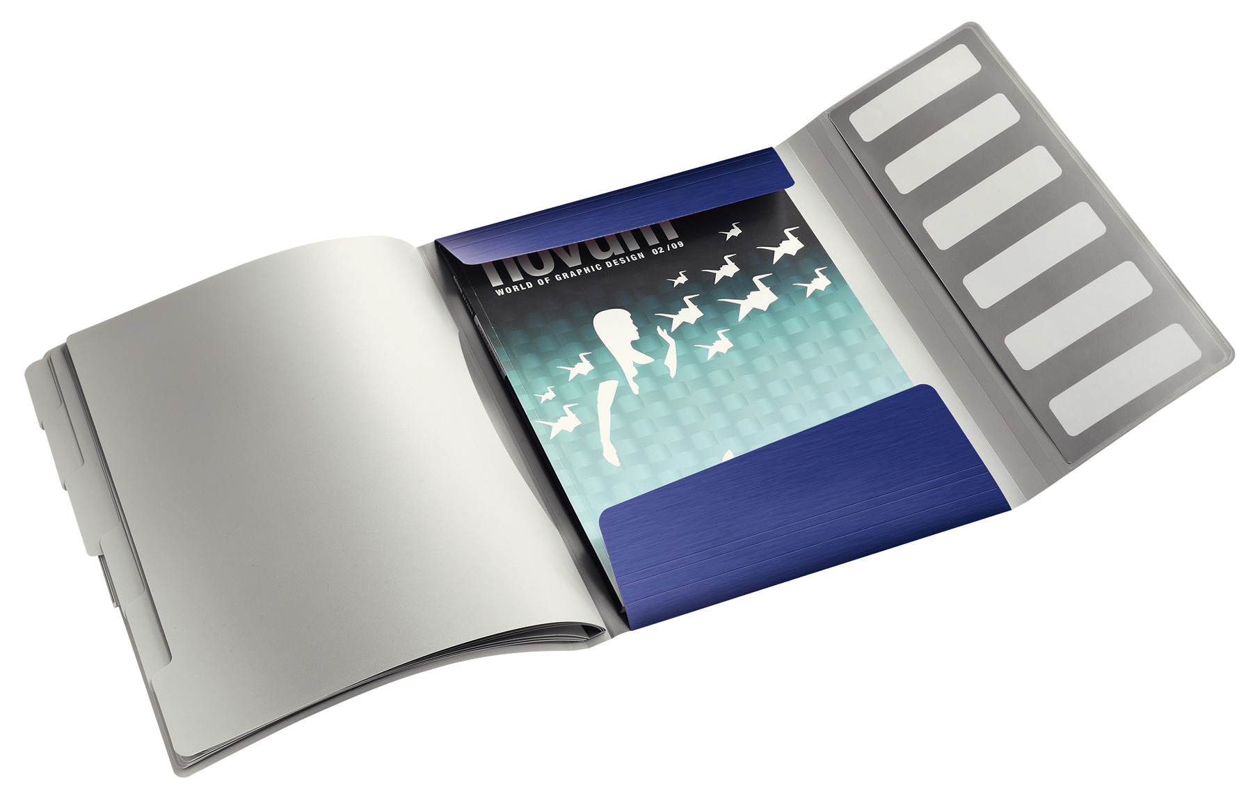 Папка-картотека на 6 відділень Style А4 на гумках з розділювачем, титановий син. LEITZ - фото 2