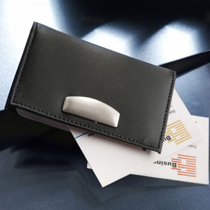 Визитница карманная, искуственная кожа, черн. Китай - фото 2