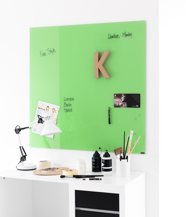 Доска стеклянная магнитная 100*100см., салат. 2x3 - фото 2