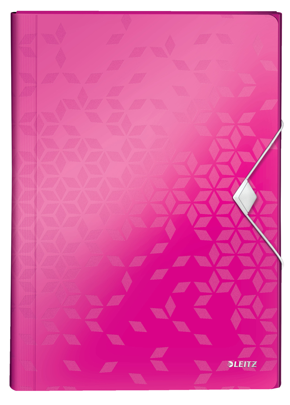 Папка-картотека на 6 відділень Wow, А4, на гумках, з перегородками, метал. рожев. LEITZ - фото 1