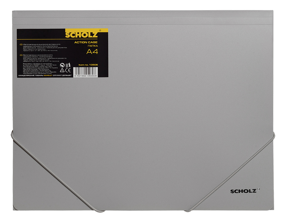 Папка на резинках А4, пластик, толщина 550мкм., ассорт. Scholz - фото 1