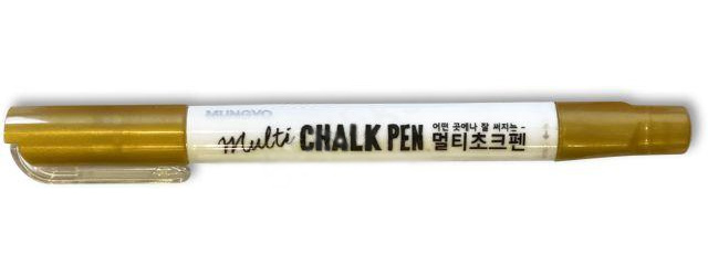 Маркер-крейда для дощок та скла, кругле вістря 1-8мм., золот. Mungyo - фото 2