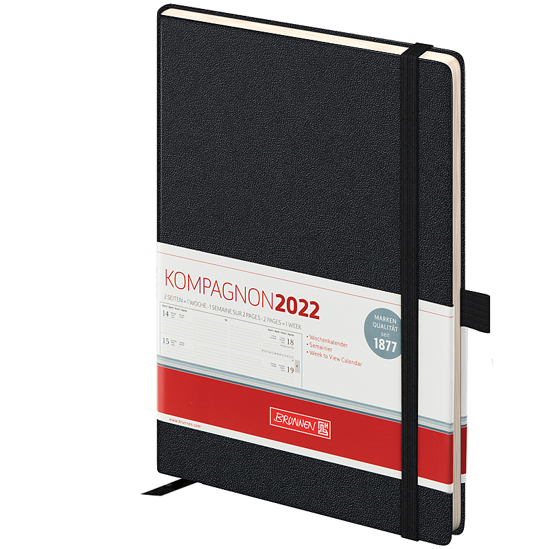 Еженедельник датированный 2022 Euro Компаньон New А5 Strong, 14.8х21см., черн. Brunnen - фото 3