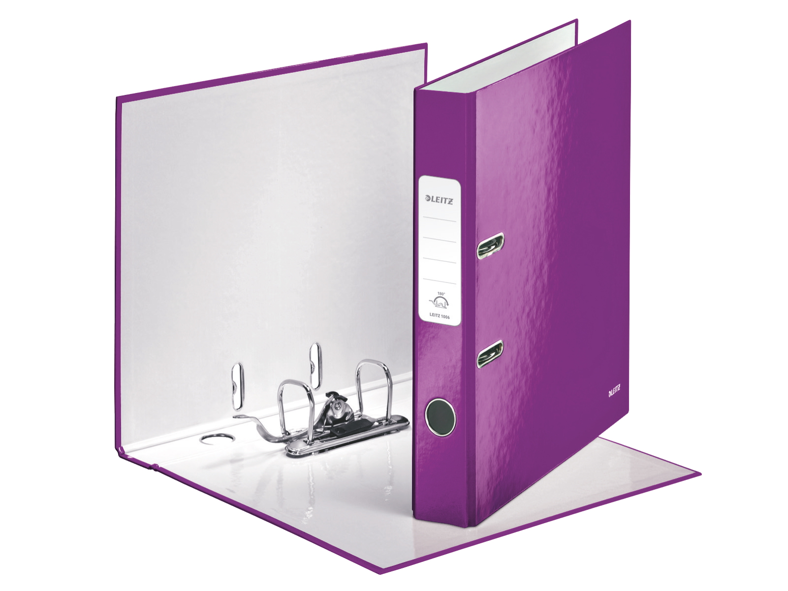Регистратор 5см. А4 (PP) Wow, метал. черничный LEITZ - фото 4