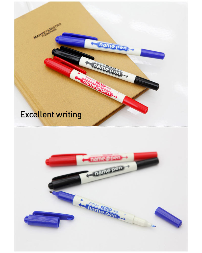 Маркер перманентний для CD/DVD, 1-2мм., двосторонній. черв. Dong-A - фото 2