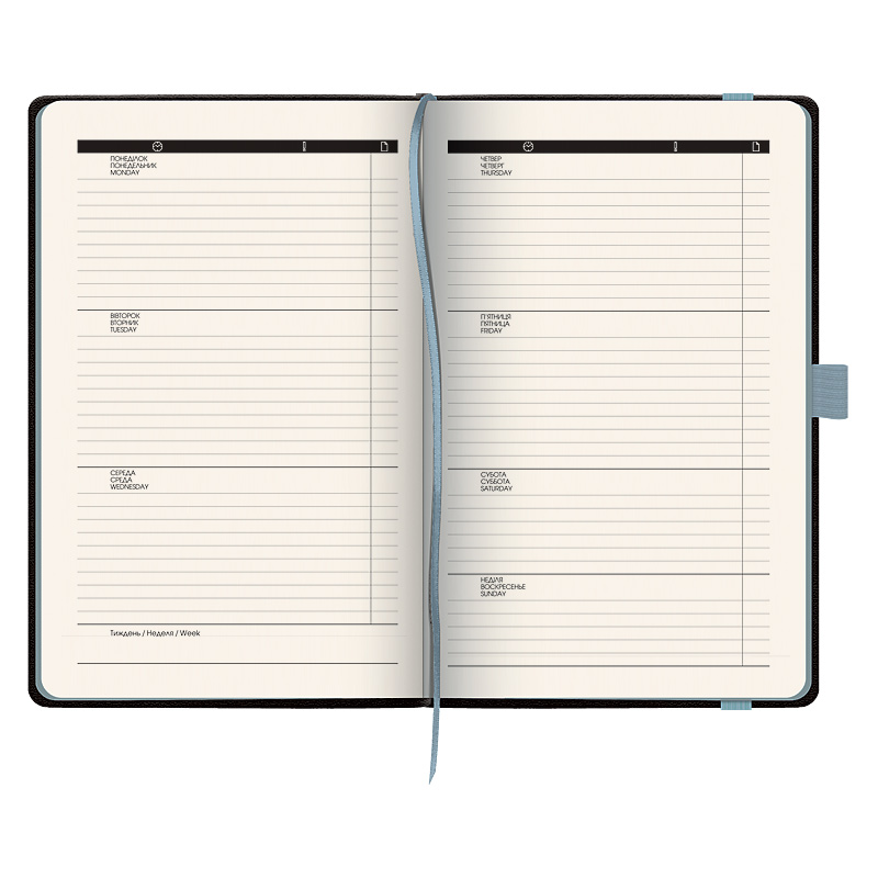 Щотижневик недатований Смарт Strong, м`ятний зріз, чорн. Brunnen - фото 1