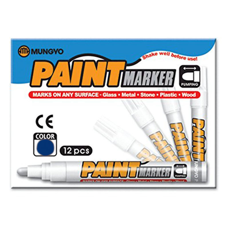 Маркер масляный, круглое острие 2-4мм., син. Mungyo - фото 2