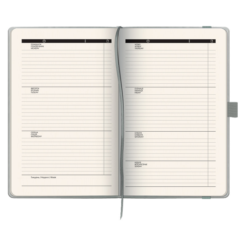 Еженедельник недатированный Смарт Графо, серебр. Brunnen - фото 3