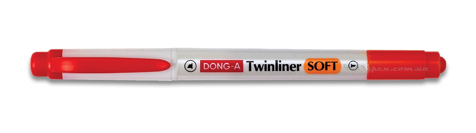 Маркер текстовый 0,9-4мм., двусторонний, пастельный, ярко-красный Dong-A - фото 1