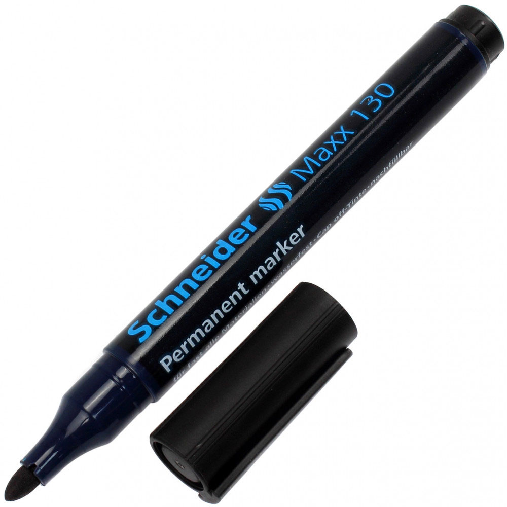 Маркер перманентный, круглое острие 1-3мм., черн. Schneider - фото 1