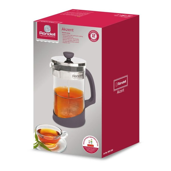 Чайник для заварювання Френч-прес RONDELL Akzent, 1л Rondell - фото 2
