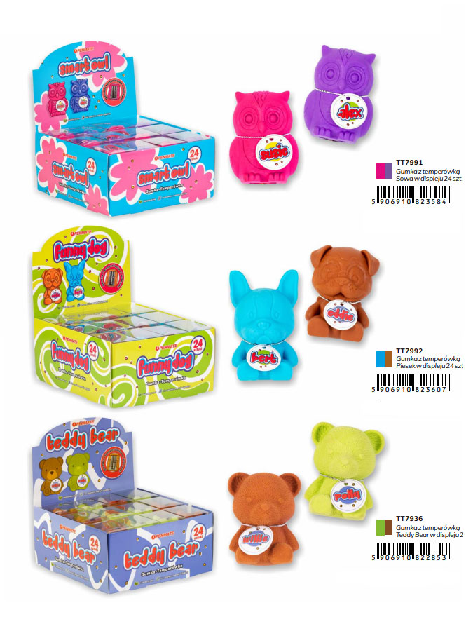 Резинка c точилкой Teddy Bear, ассорт. Penmate - фото 2