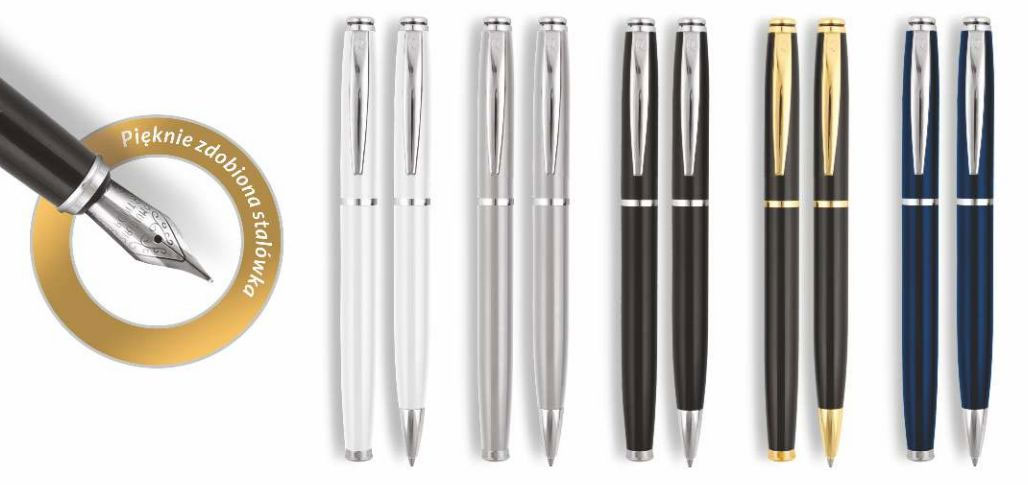 Ручка кулькова і пір'яна VIRTUO в подарунковому футлярі, сріб., срібл. Penmate - фото 1