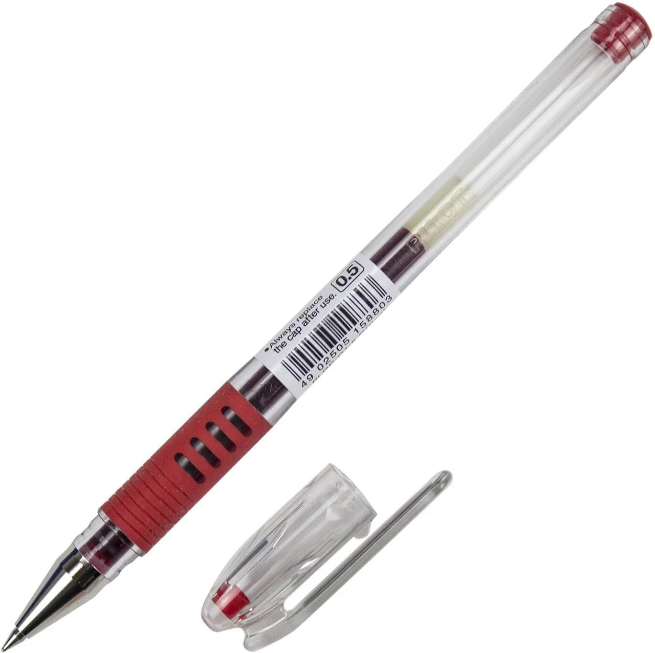 Гелевая ручка G1 GRIP 0,5мм., корпус прозр., ст. красн. Pilot - фото 2