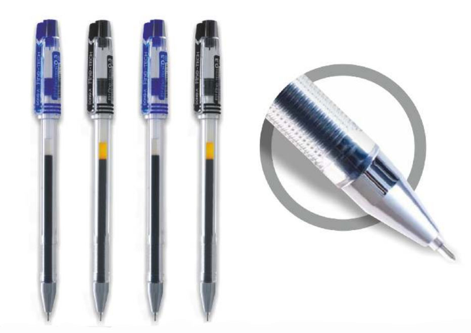 Гелева ручка FINETECH 0,5мм., корпус прозор., ст. син. Dong-A - фото 2