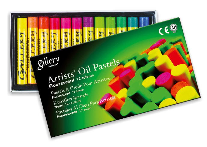 Пастель масляная 12цв., флюорисцентная, MOP-12F Mungyo - фото 1