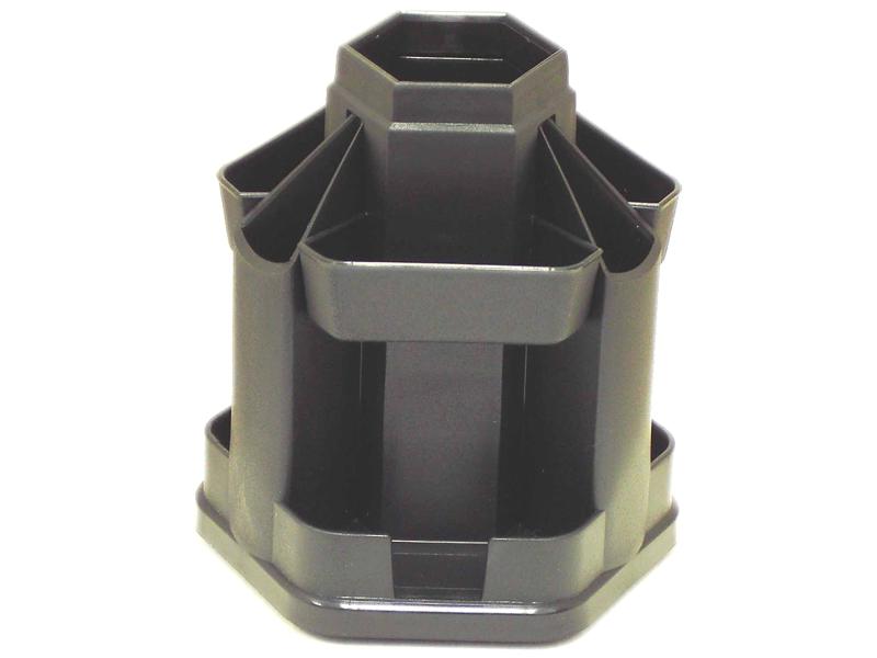 Подставка для ручек и канцтоваров вращающаяся большая, черная Спектр - фото 1